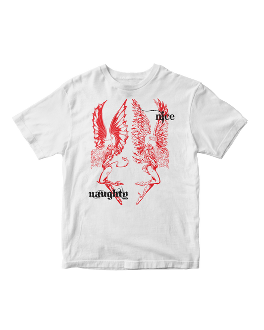NAUGHTY OR NICE WHITE BABY TEE