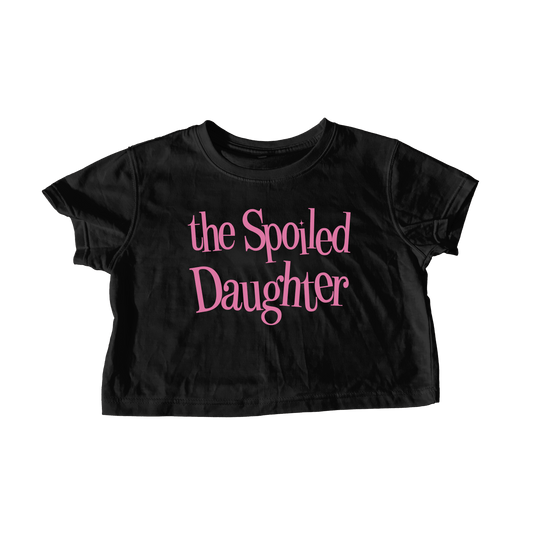 SPOILED DAUGHTER BLACK CROP TEE