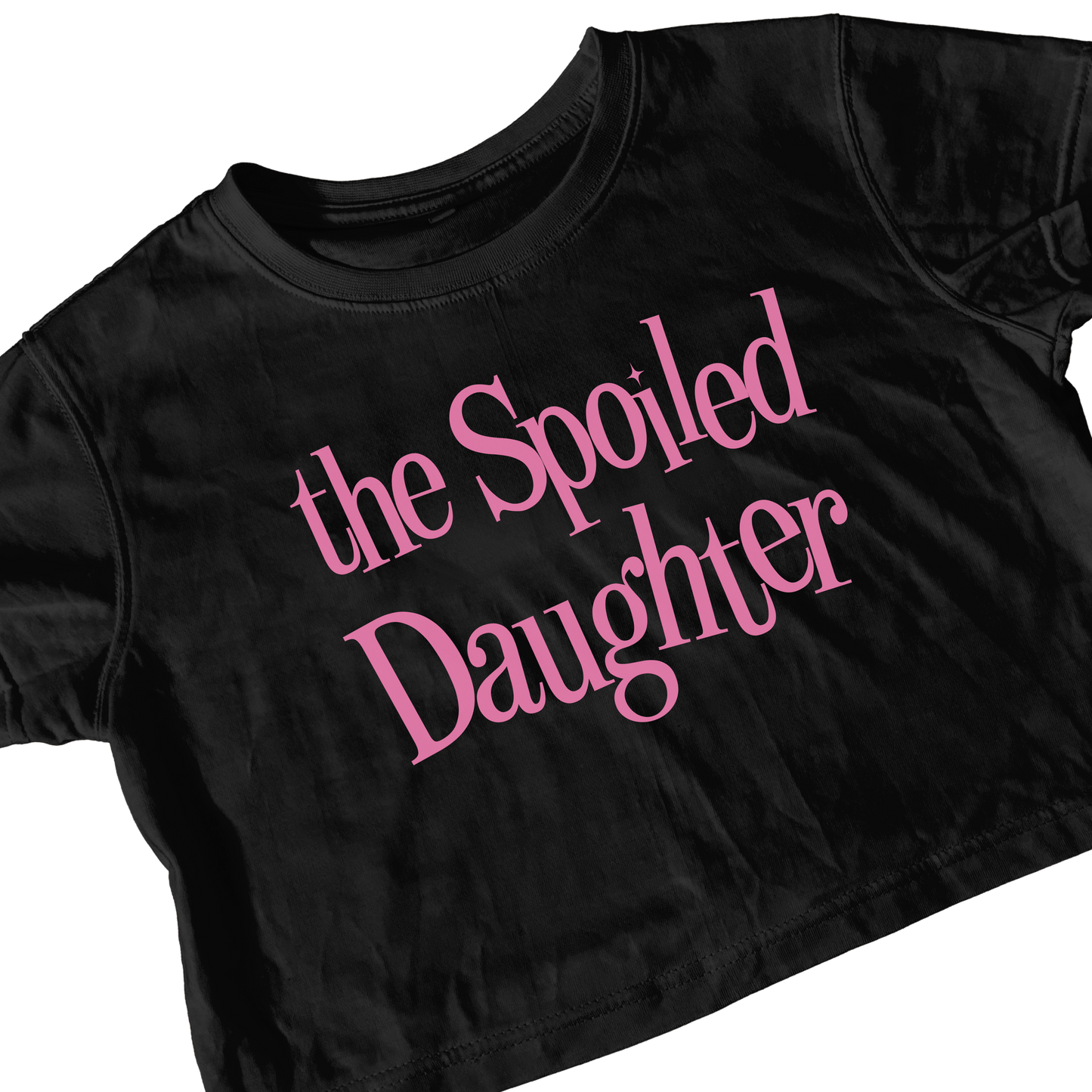 SPOILED DAUGHTER BLACK CROP TEE